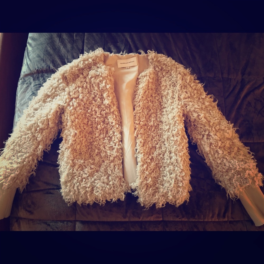 Awesome off white/cream bomber jacket